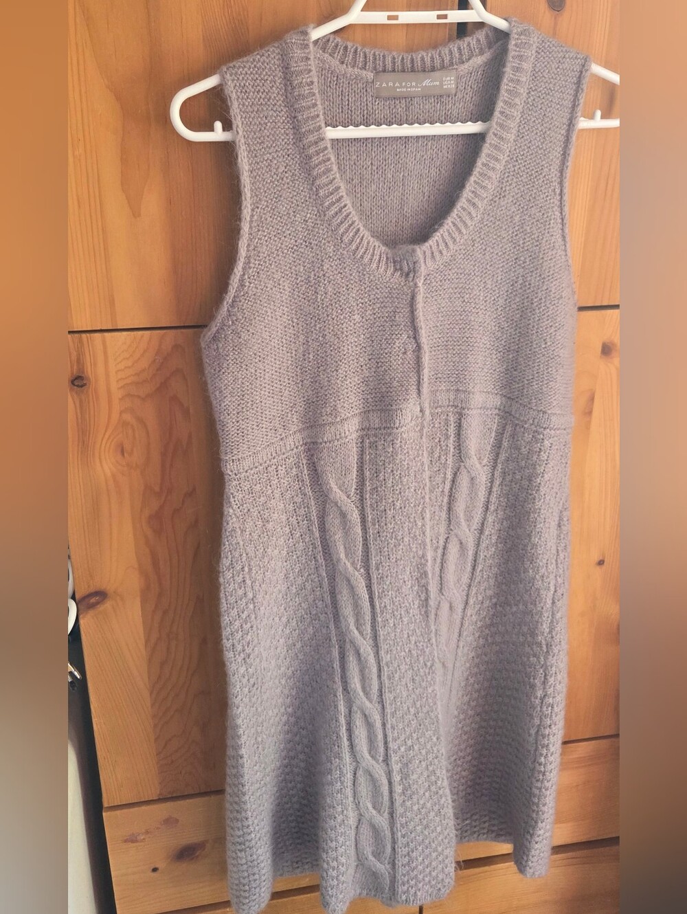 Zara For Mum Dusty Mauve Sleeveless Acrylic, Mohair & Wool Maternity Cardigan M